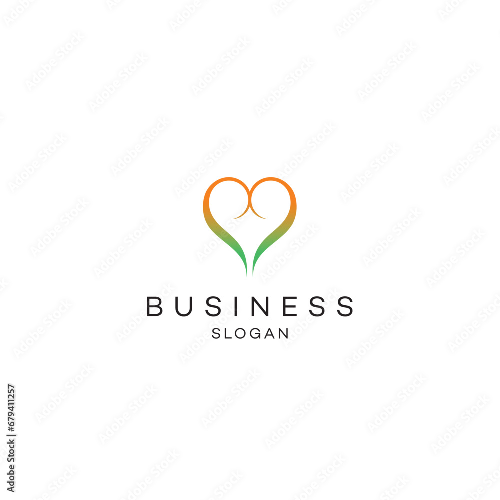 Heart love health logo design business solution Abstract vector brand flat Icon design vector modern minimal style illustration emblem sign symbol logotype typography