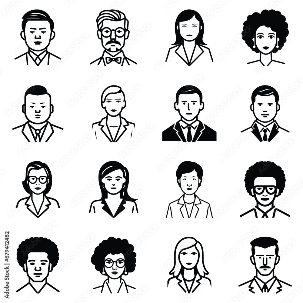 Business People Flat Icon Set Isolated On White Background Business People Flat Icon Set Isolated On White Background