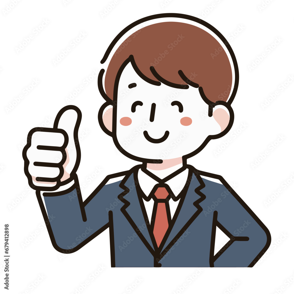 Positive expression design illustration material for business man icon