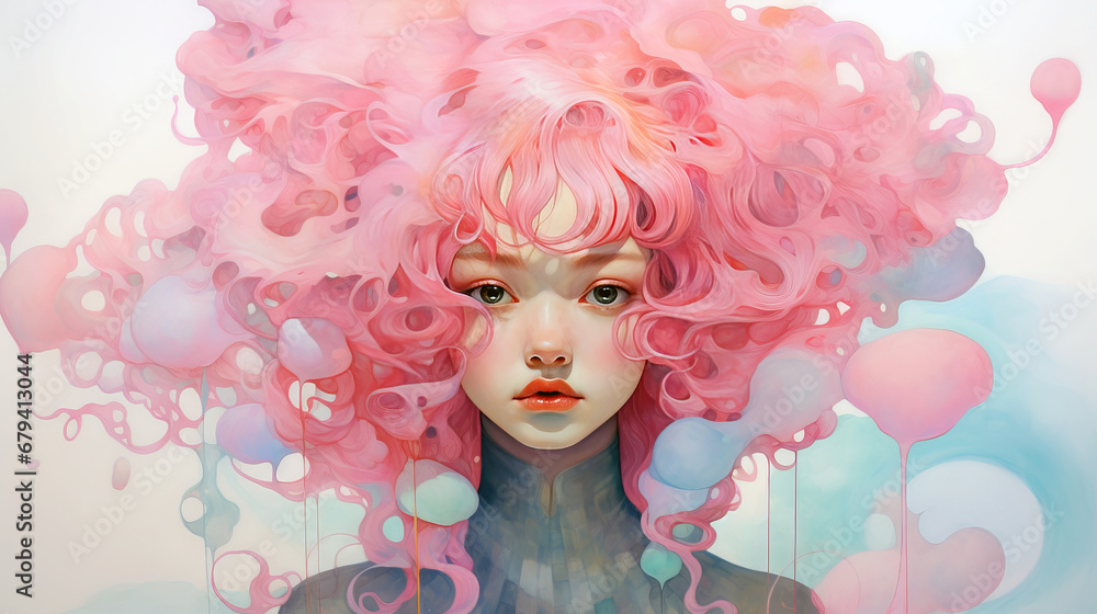 Girl Enveloped in Celestial Clouds Girl Enveloped in Celestial Clouds