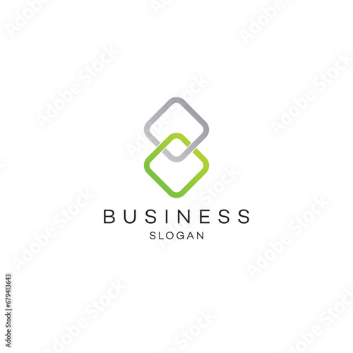 Two squire logo design business solution Abstract vector brand flat Icon design vector modern minimal style illustration emblem sign symbol logotype typography