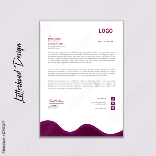 Creative A4 Letterhead Design Template 