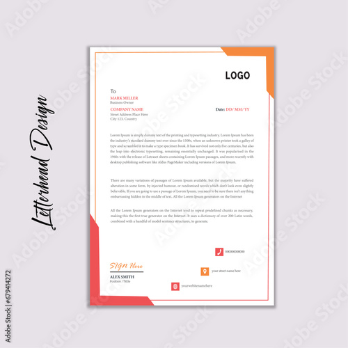 Creative A4 Letterhead Design Template 