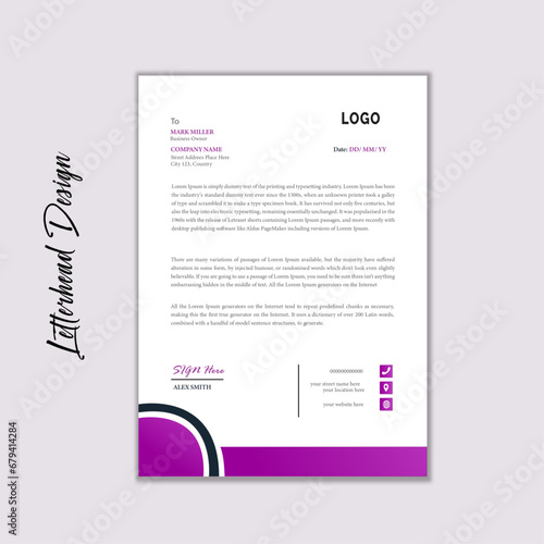 Creative A4 Letterhead Design Template 