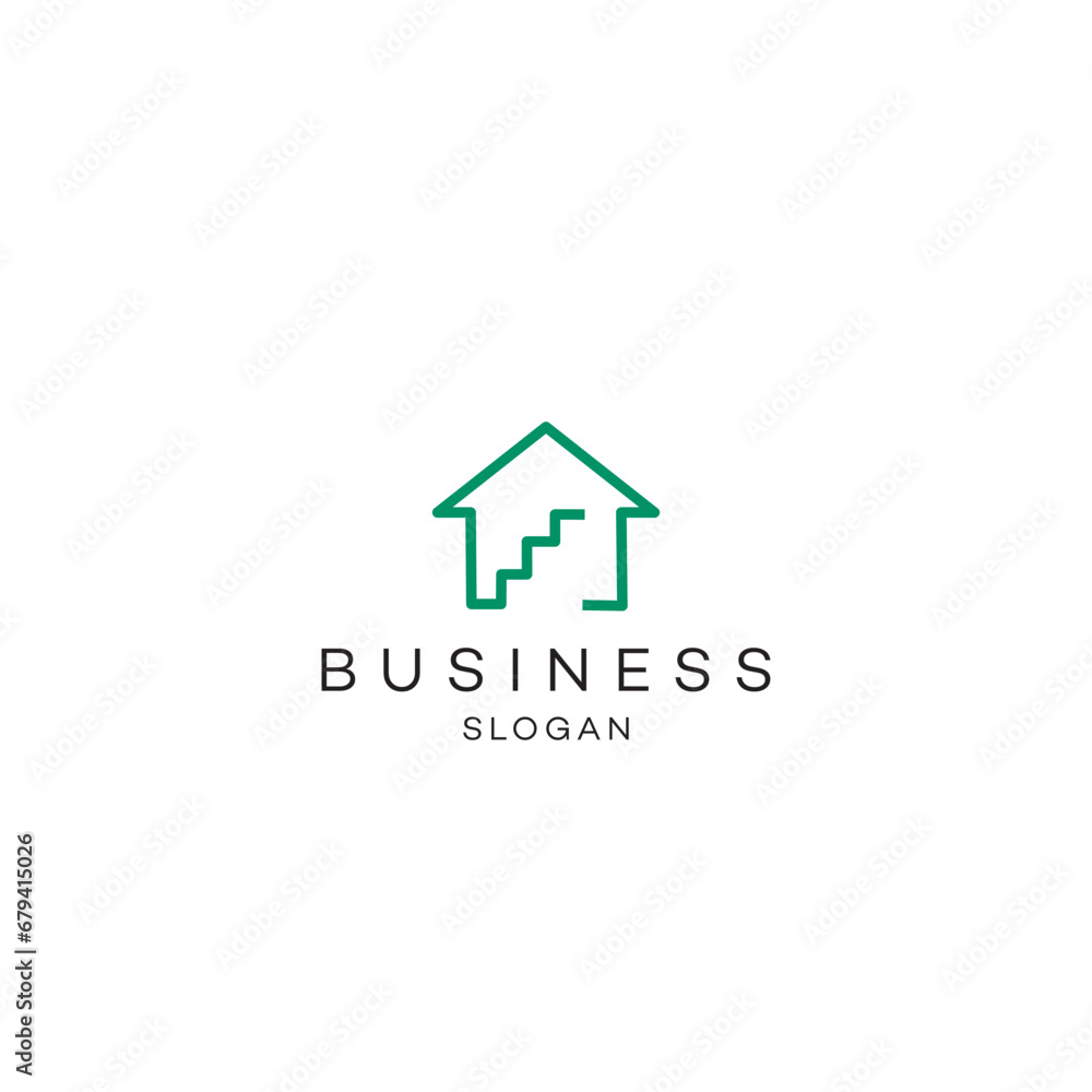 Real estate home stairs house simple Professional logo design business solution Abstract vector brand flat Icon design vector modern minimal style illustration emblem sign symbol logotype typography