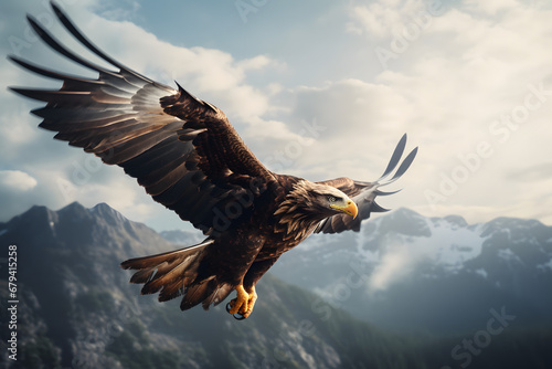 eagle flying in the sky, eagle, animal, birds, bald eagle © MrJeans