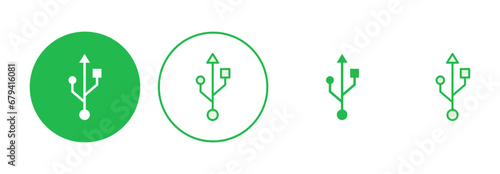 Usb icon set. Flash disk icon vector