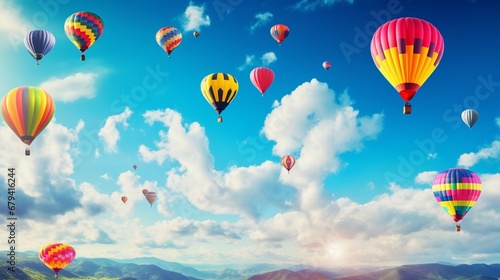 A colorful hot air balloon festival in the sky, creating a festive atmosphere for celebratory streams.