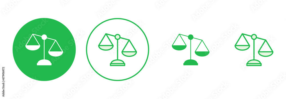 Scales icon set. Weight scale icon. Law scale icon. Justice Scales icon set. Weight scale icon. Law scale icon. Justice