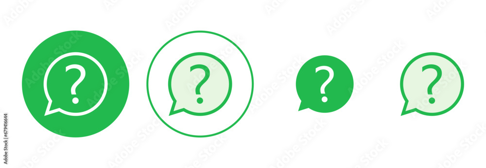 Question icon set. question mark icon vector.
