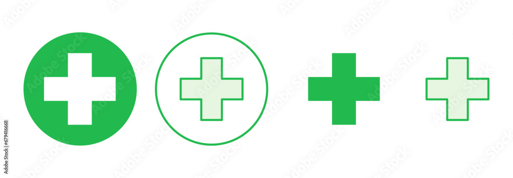 Obraz premium Plus Icon set. Add plus icon