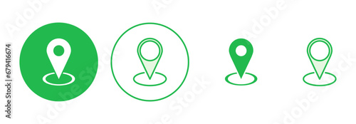 Pin icon set. Location icon vector. destination icon. map pin photo