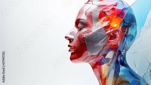 perfil modelado en cristal abstracto