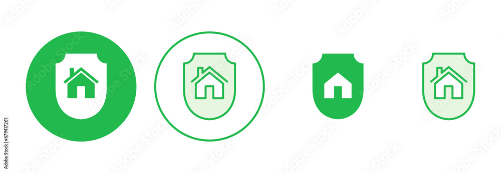 Home insurance icon set. home protection icon Home insurance icon set. home protection icon