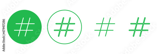 Hashtag icon set. hashtag symbol