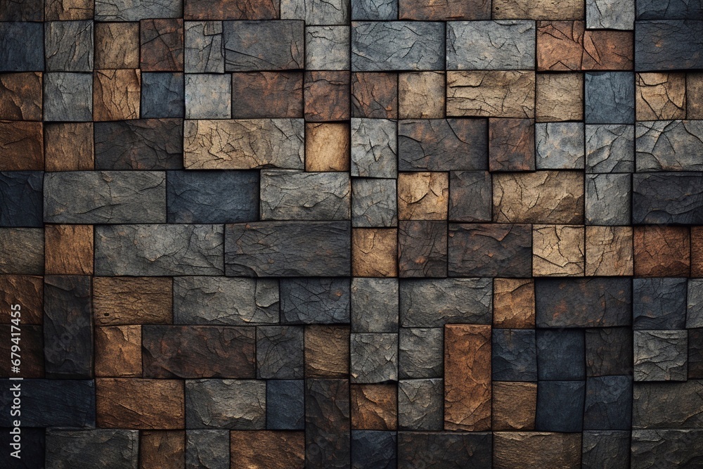Luxury black and gray gold brick gradient background with distressed brick wall texture. illustration. Generative AI Luxury black and gray gold brick gradient background with distressed brick wall texture. illustration. Generative AI