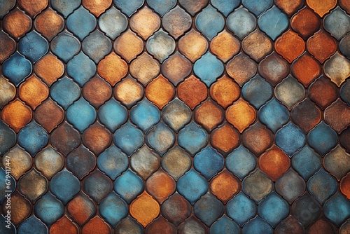 3D design of ceramic wall tiles. Texture wallpaper design. Pattern. Graphic design. Artistic background. Generative AI.