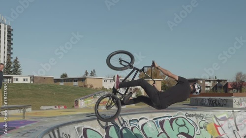 BMX Rider Performs aerial trick in 300fps slow motion