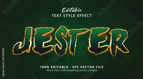 Editable text style effect, jester text style theme