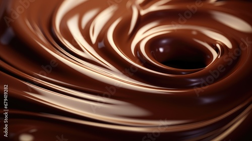 Chocolate background. Melted chocolate swirl