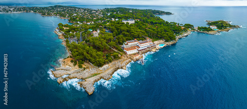 Aerial view of Antibes, a resort town between Cannes and Nice on the French Riviera