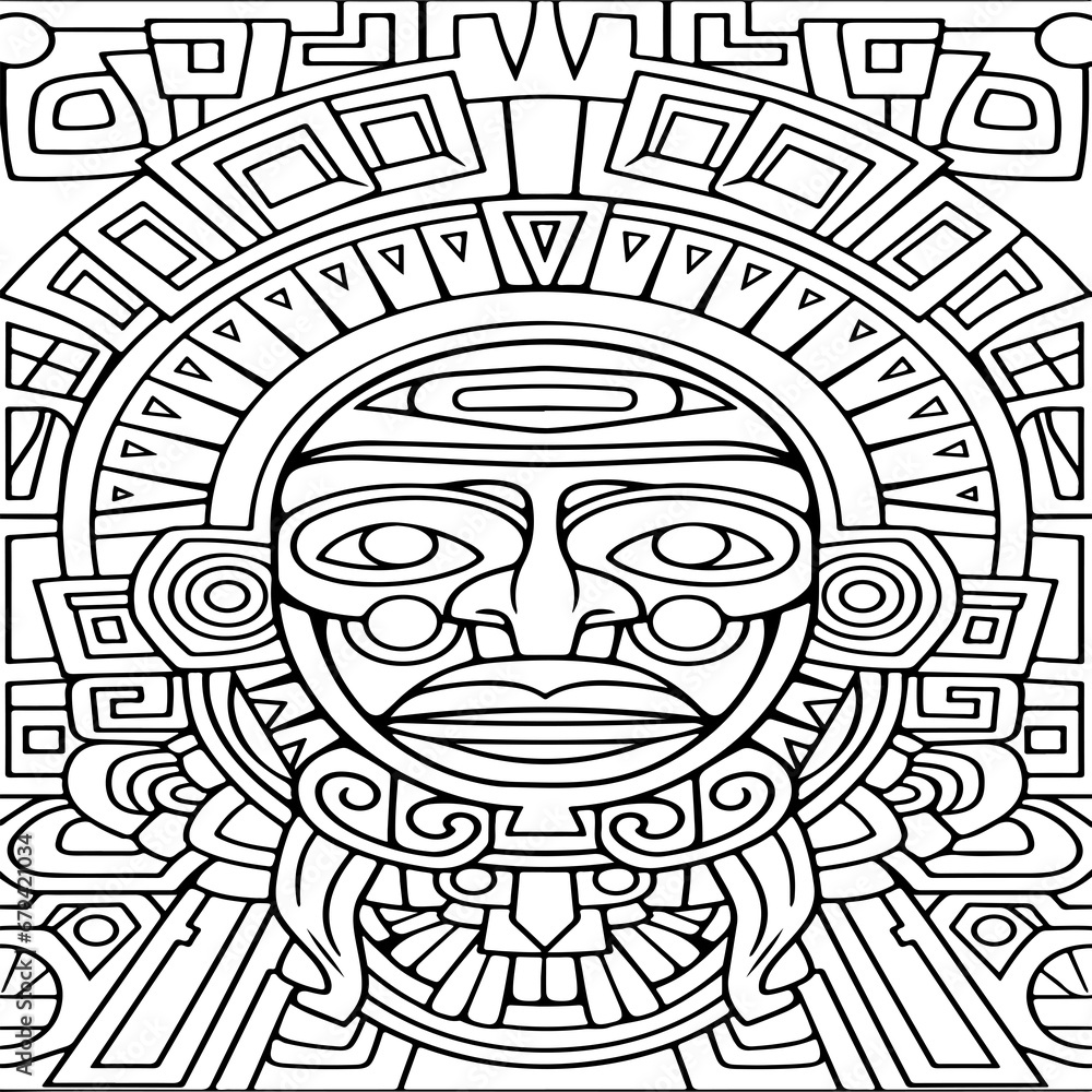 Mayans Mandalacoloring page