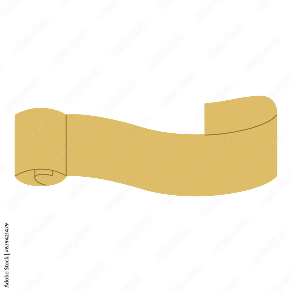 Gold ribbon element. Vector illustration. Suitable for wedding invitation, aesthetic decoration, social media post, banner, promotion, advertising, etc.