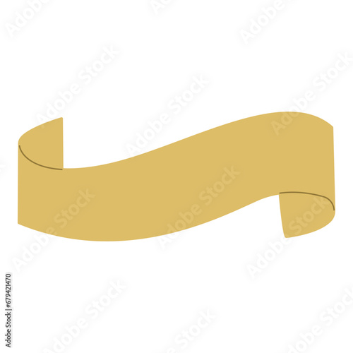 Gold ribbon element. Vector illustration. Suitable for wedding invitation, aesthetic decoration, social media post, banner, promotion, advertising, etc.