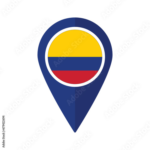 Free Download Flag of Colombia flag on map pinpoint icon isolated blue color - GFXLoad
