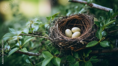 bird nest with eggs © insta_photos