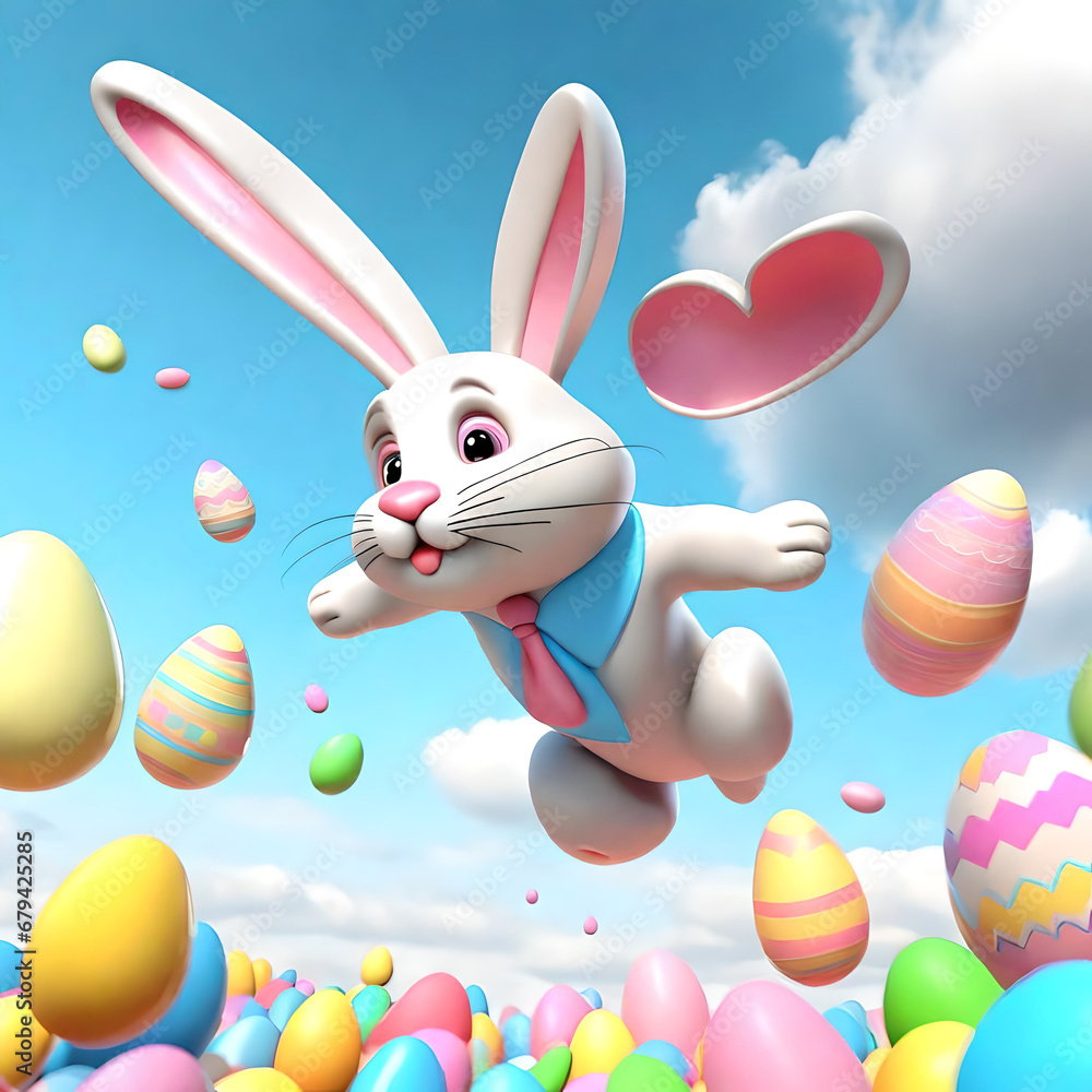 Seasonal Bunny Delight: Easter Bunny Playing in Happy Moods Across Streets, Embracing Snow, Christmas, Halloween, and School Days Seasonal Bunny Delight: Easter Bunny Playing in Happy Moods Across Streets, Embracing Snow, Christmas, Halloween, and School Days