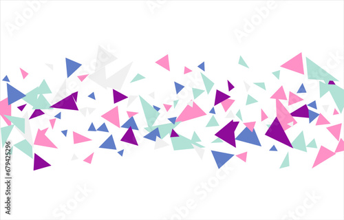 Colored triangles abstract geometric pattern with. Can be used as poster, banner, border, background, wallpaper, card, print, web. Vector illustration