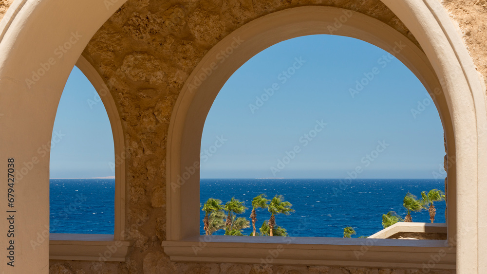 summer background with landscapes of Sahl Hashisha, Egypt. landscapes of the red sea coast in egypt sahl hasheesh
