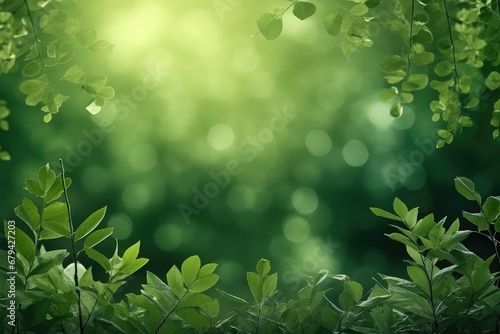 Nature of green leaf in garden at summer. Closeup beautiful Natural green leaves plants using as spring background. Generative AI.