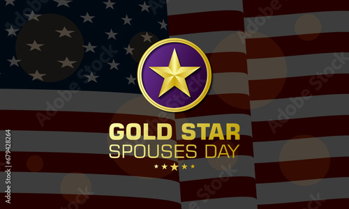 Happy Gold Star Spouses Day Background Vector Illustration