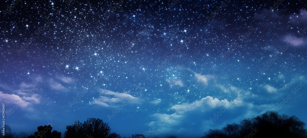 Fototapeta premium Amazing starry sky at night, AI Generative.