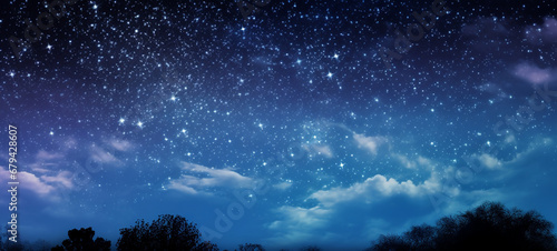 Amazing starry sky at night, AI Generative.
