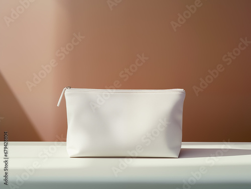 Necessaire bag for miscellaneous use, bathroom, travel, toilet, hotel, school supplies, natural background, With Generative AI technology