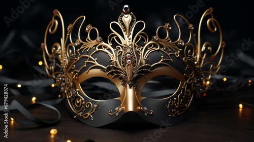 Showcase the elegance of a beautifully designed New Year's Eve mask, a symbol of festive celebrations.