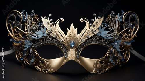 Showcase the elegance of a beautifully designed New Year's Eve mask, a symbol of festive celebrations. © insta_photos