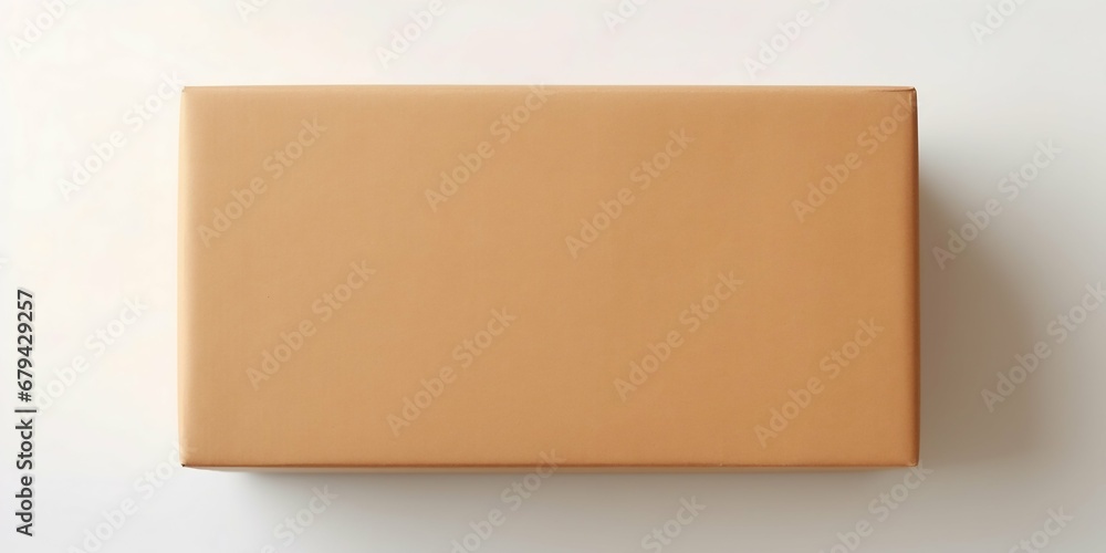 Versatile Packaging: Brown Rectangular Cardboard Box Mockup on White Background. Generative ai Versatile Packaging: Brown Rectangular Cardboard Box Mockup on White Background. Generative ai