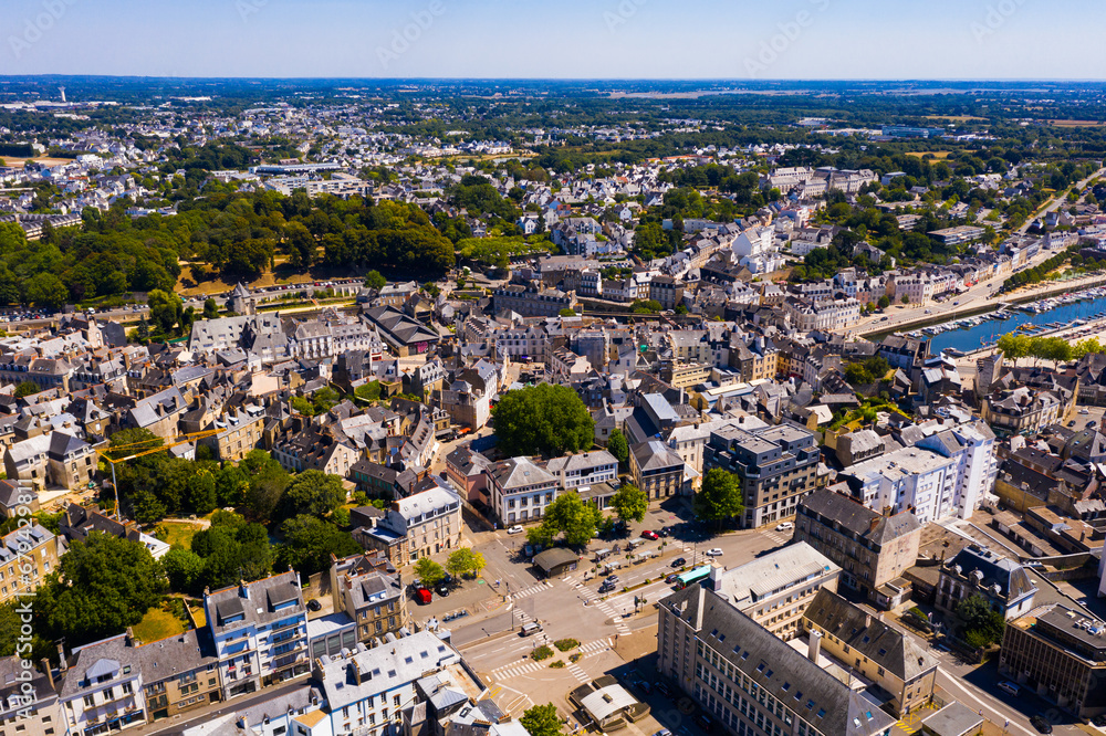Fototapeta premium Top view of the city of Vannes. Brittany. France