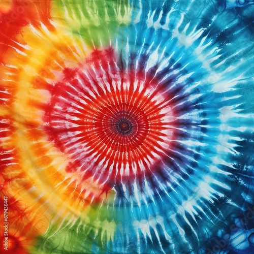 Colorful artistic tie dye texture background rainbow art fabric with generative ai