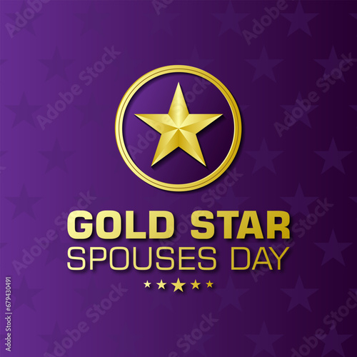 Happy Gold Star Spouses Day Background Vector Illustration