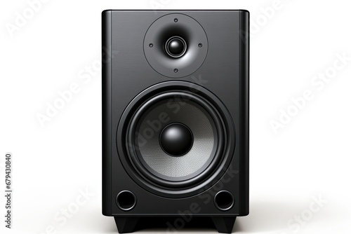 New black speaker on white background with clipping path.