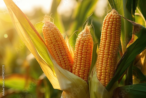 Corn cobs close up