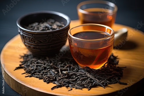 Black tea in the form of Mini Tuo Cha.