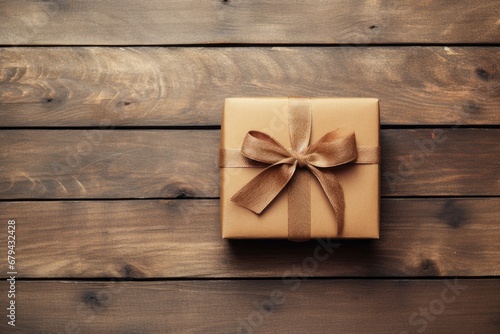 Old wooden background with vintage gift box. © LimeSky