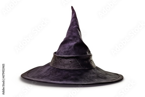 Isolated witch hat on white background.