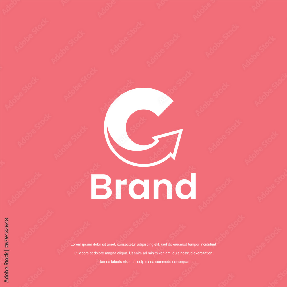 Abstract Letter C logo design vector arrow Abstract Letter C logo design vector arrow